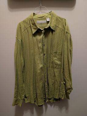 Fenn Wright Manson Olive Green Casual Button-Down Shirt